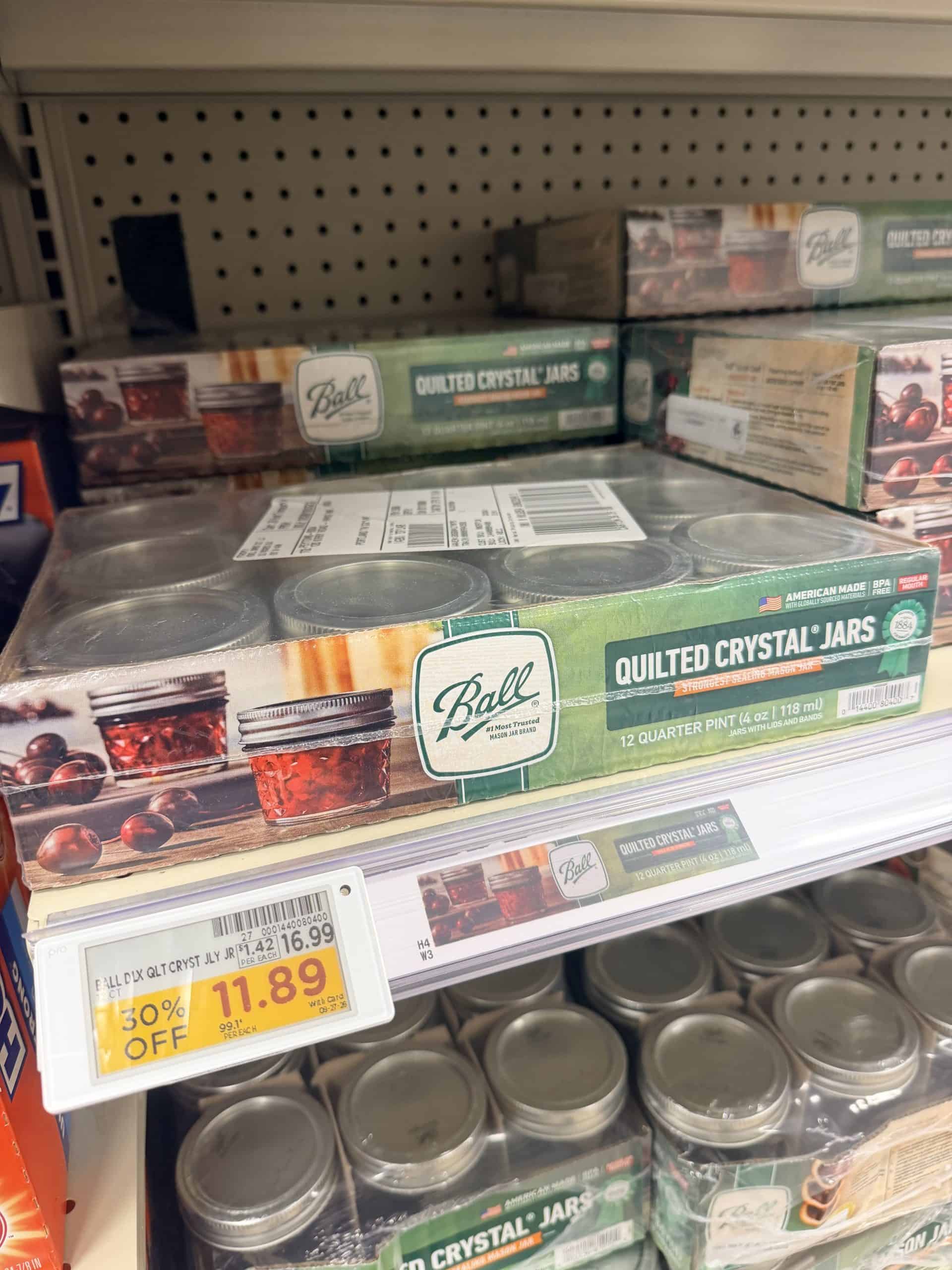 Ball Jars Kroger shelf image