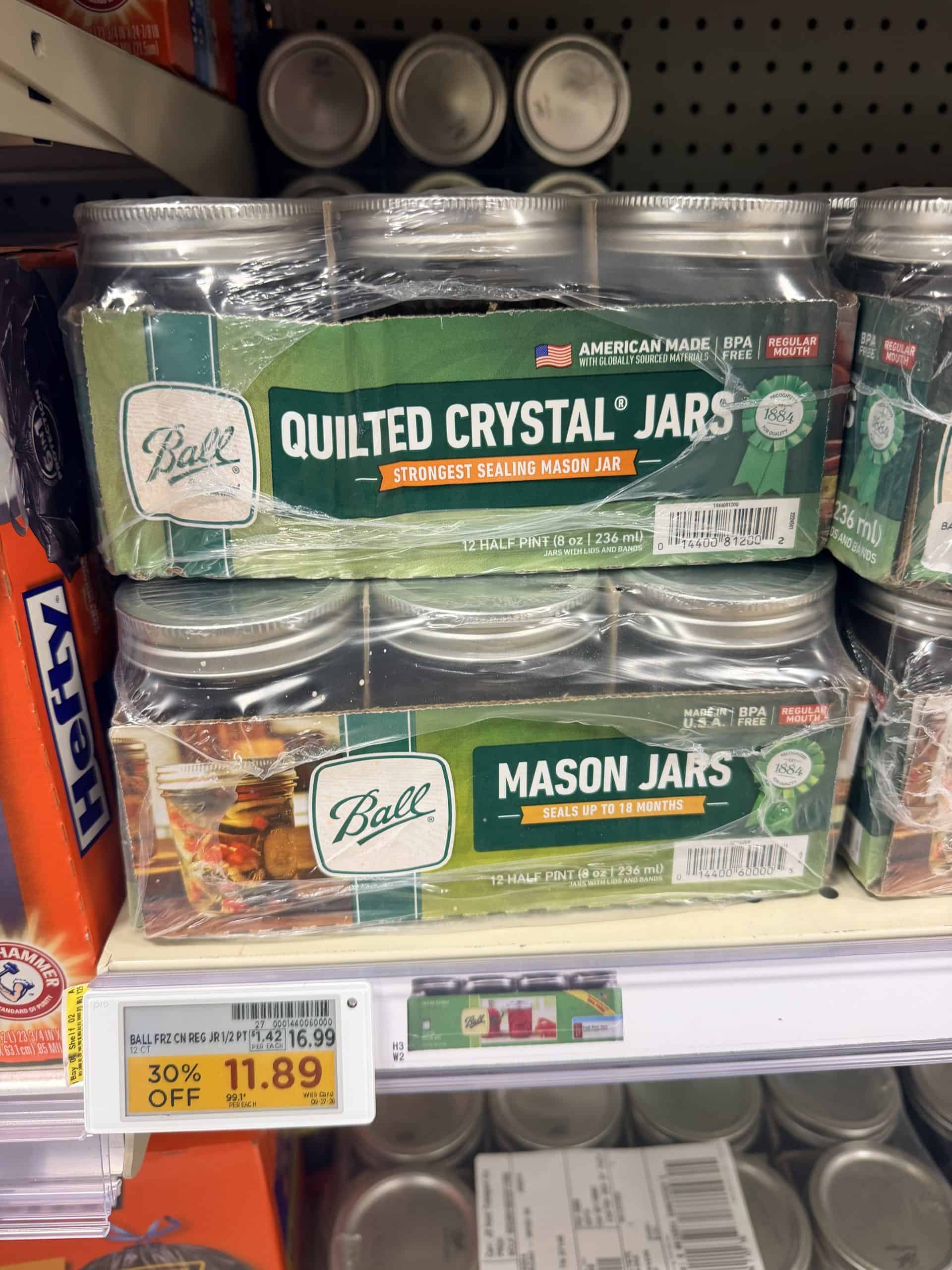 Ball Jars Kroger shelf image