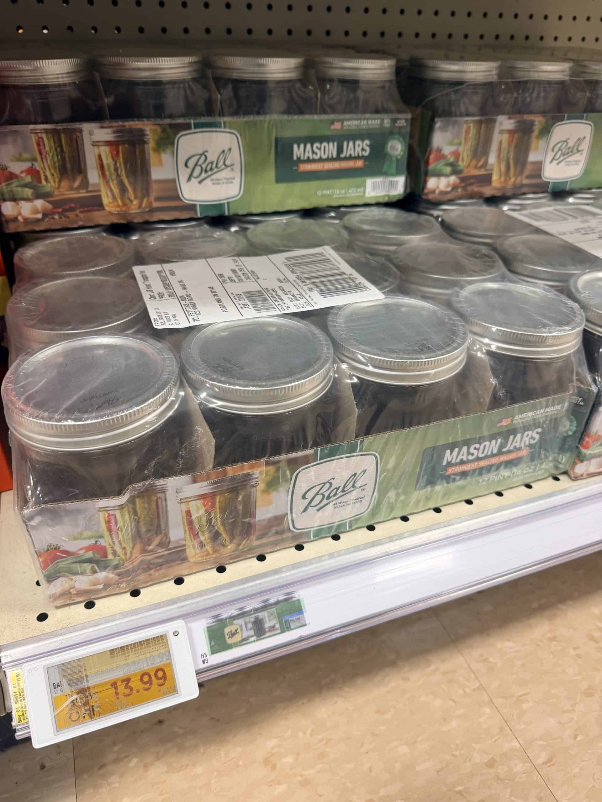 Ball Jars Kroger shelf image