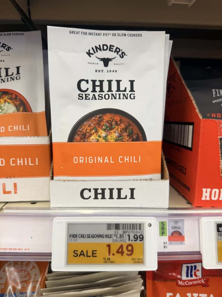 Kinder's Seasoning Kroger shelf image