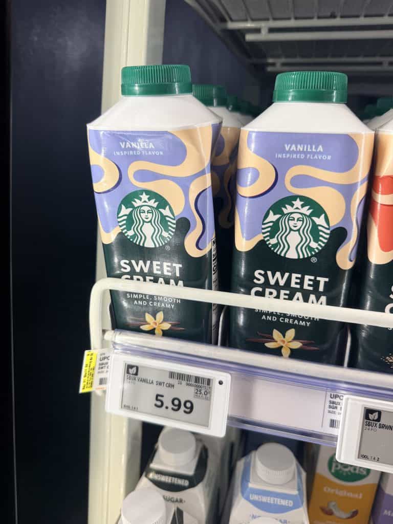 Starbucks Sweet Cream Creamer Kroger shelf image
