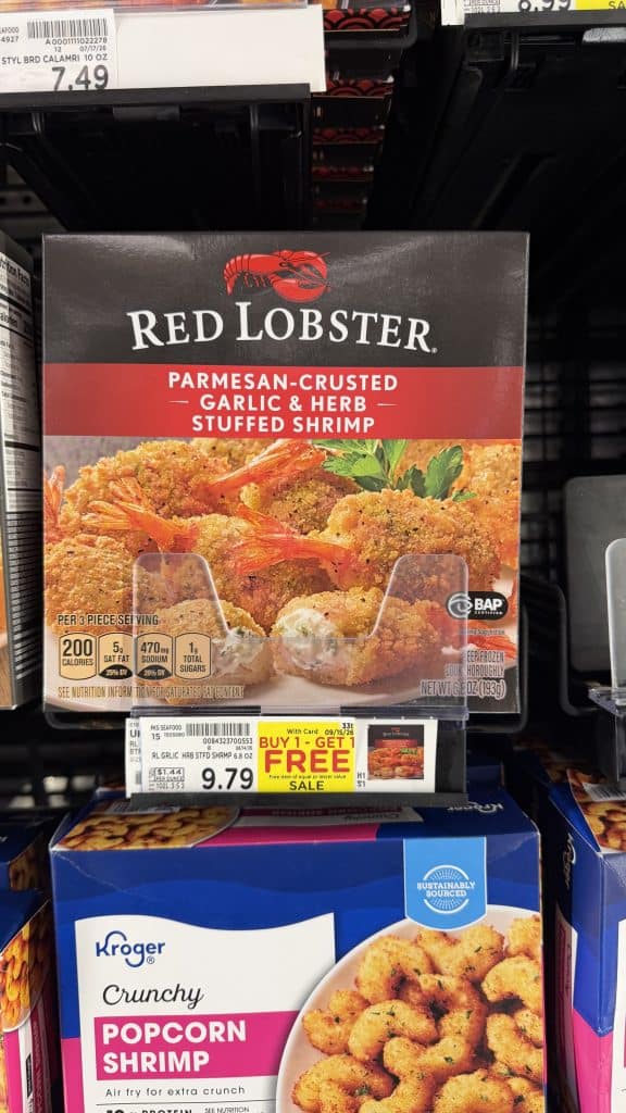 Red Lobster Frozen Shrimp and Cod Kroger Shelf Image