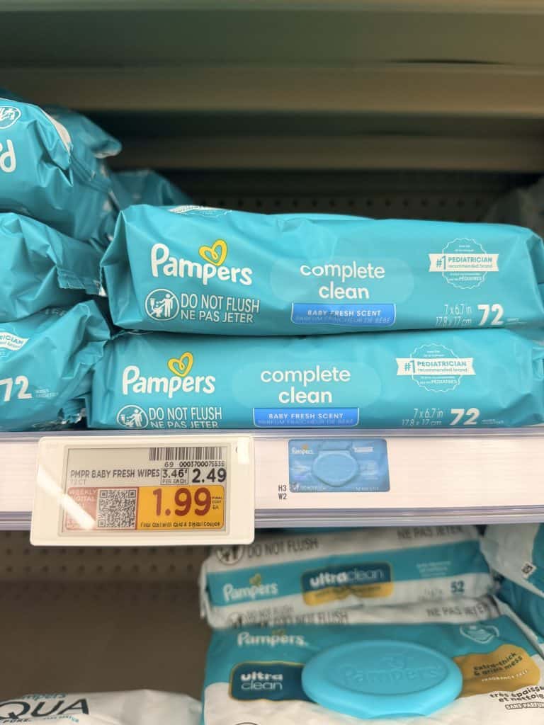 Pampers Wipes Kroger Shelf Image