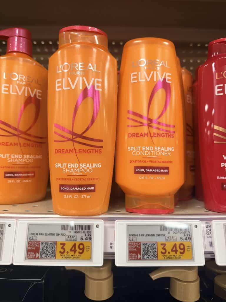 L'Oreal Paris Elvive Shampoo & Conditioner Kroger Shelf Image