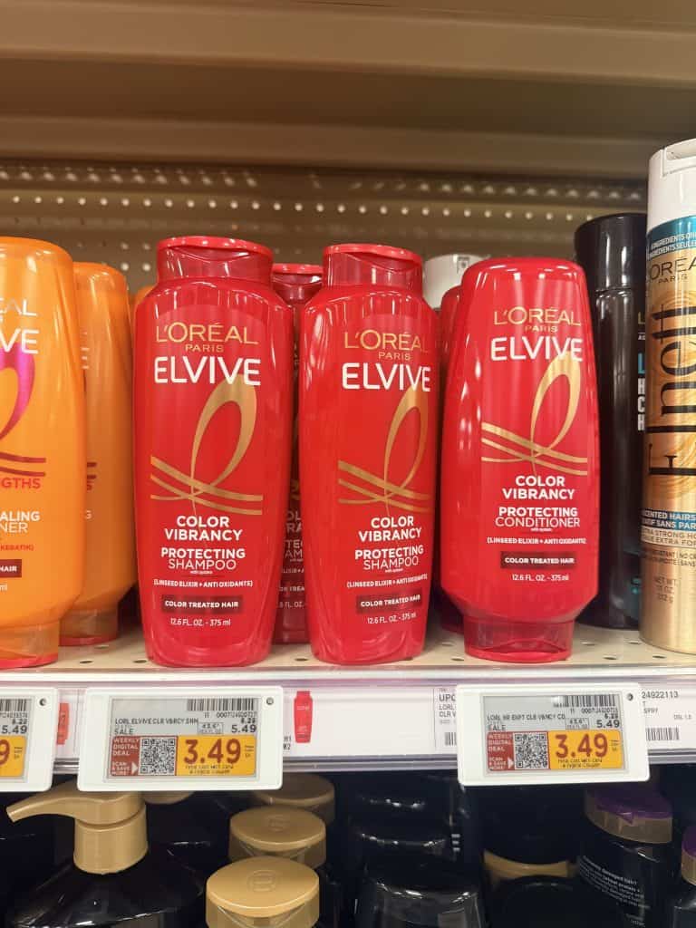 L'Oreal Paris Elvive Shampoo & Conditioner Kroger Shelf Image