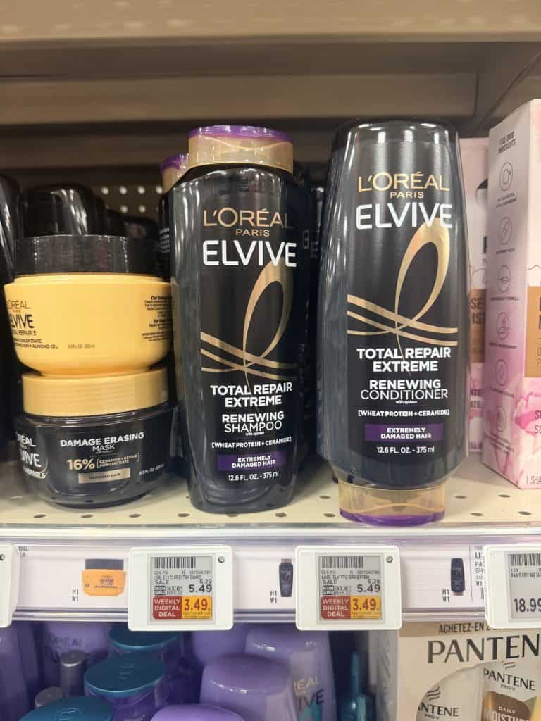 L'Oreal Paris Elvive Shampoo & Conditioner Kroger Shelf Image