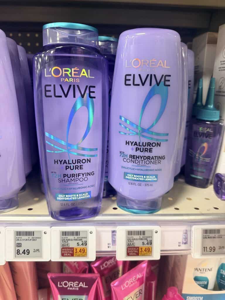 L'Oreal Paris Elvive Shampoo & Conditioner Kroger Shelf Image