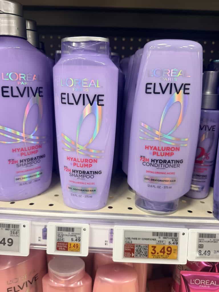 L'Oreal Paris Elvive Shampoo & Conditioner Kroger Shelf Image