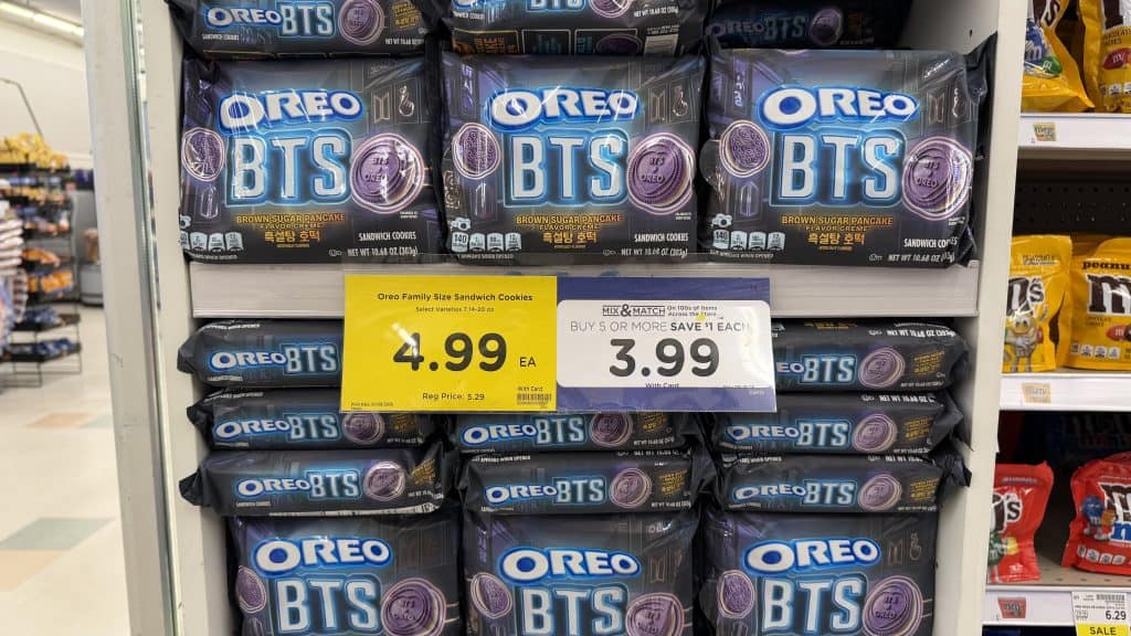 OREO BTS sandwich cookies kroger shelf image