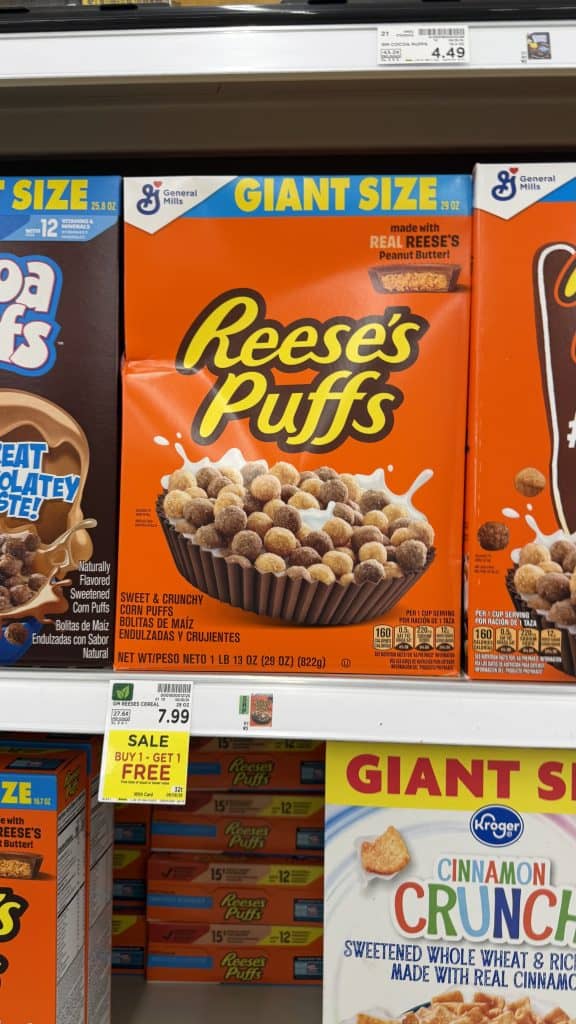General Mills Giant Cereals Kroger Shelf Image