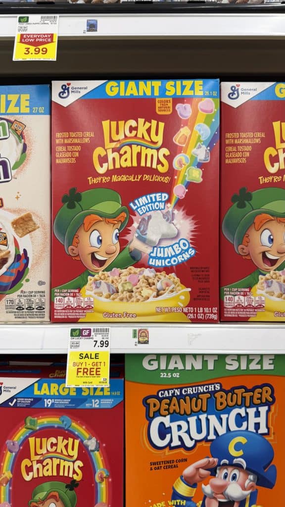 General Mills Giant Cereals Kroger Shelf Image