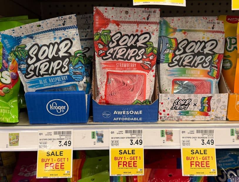 Sour Strips Kroger shelf image