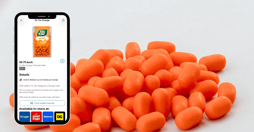 Tic Tac orange kroger ibotta rebate