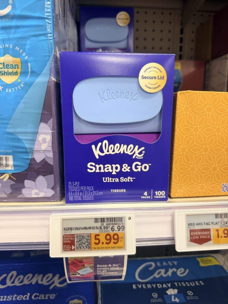 kleenex tissue kroger shelf image (1)