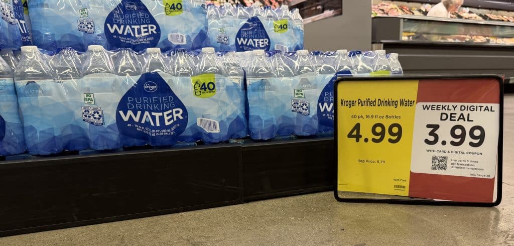 kroger water shelf image