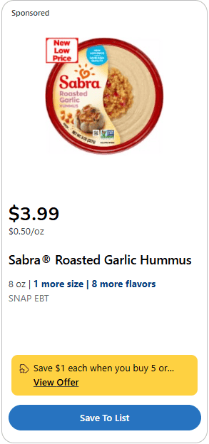 sabra hummus kroger price image