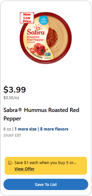 sabra hummus kroger price image