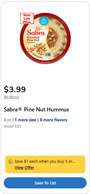 sabra hummus kroger price image