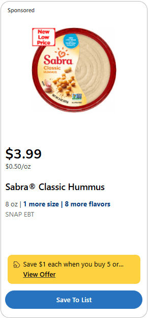 sabra hummus kroger price image