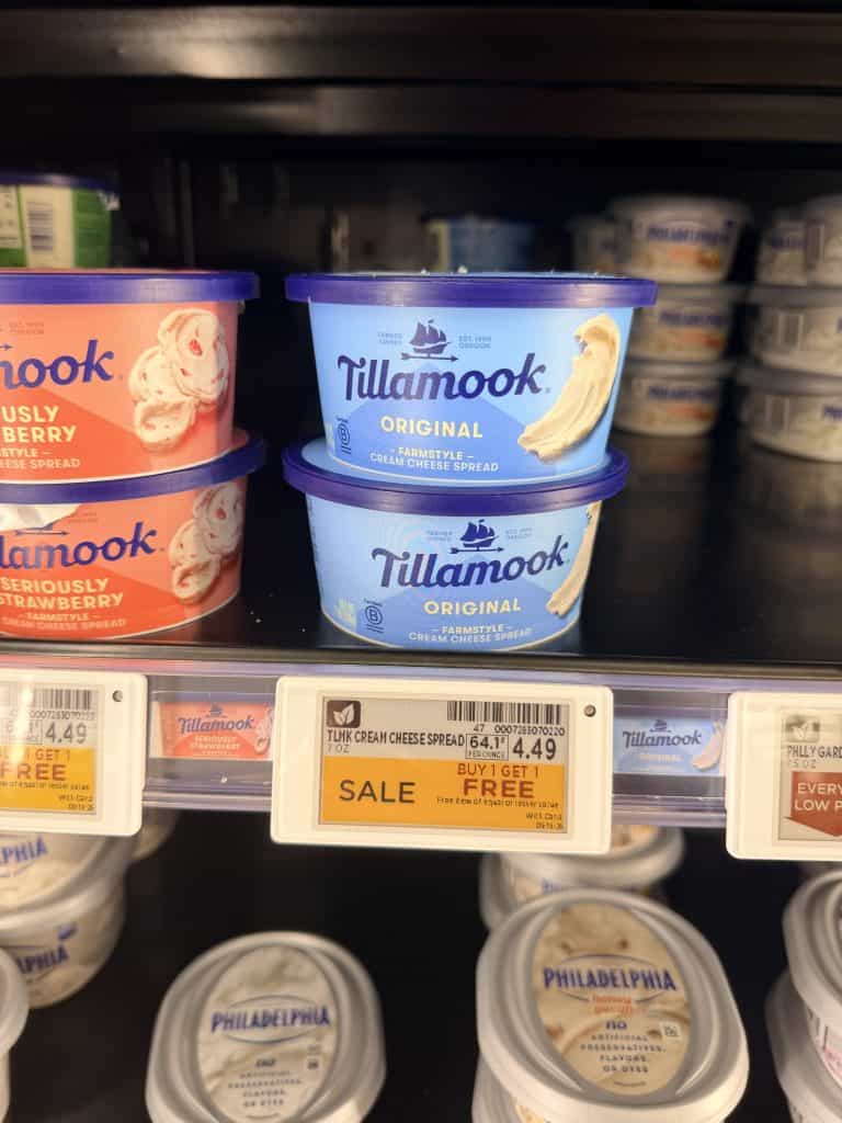 tillamook cream cheese kroger shelf image (1)