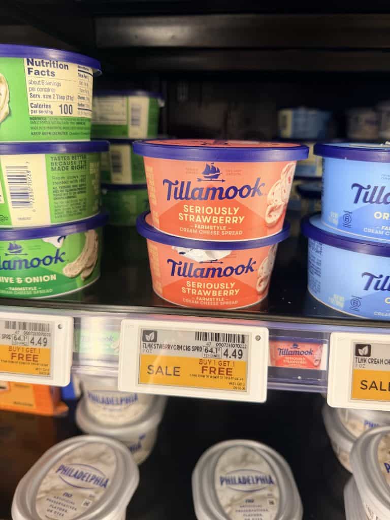 tillamook cream cheese kroger shelf image (1)