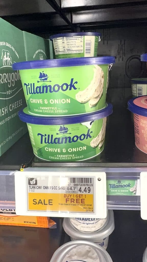 tillamook cream cheese kroger shelf image (1)