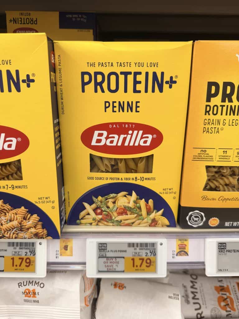 Barilla Protein Pasta Kroger Shelf Image