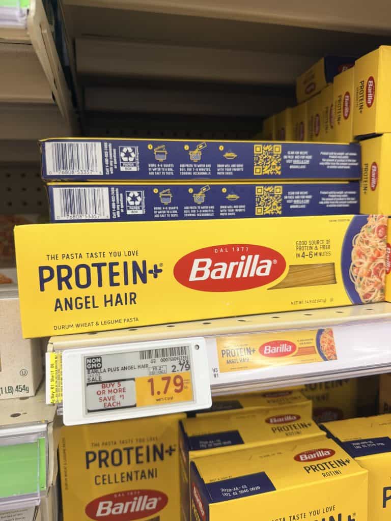Barilla Protein Pasta Kroger Shelf Image