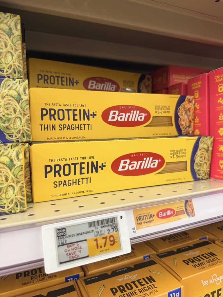 Barilla Protein Pasta Kroger Shelf Image