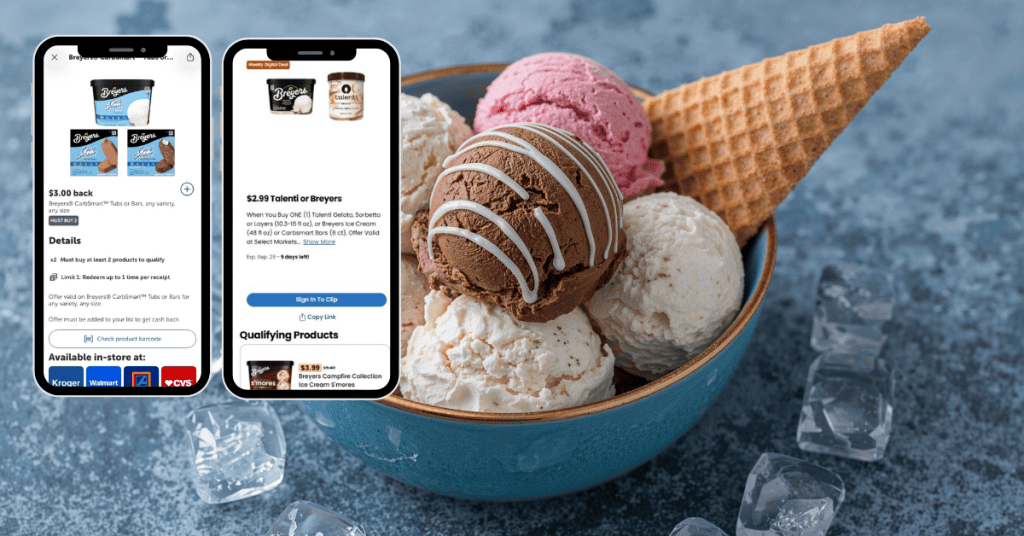 Breyers Carbsmart Ibotta Rebate and Kroger Digital Coupon