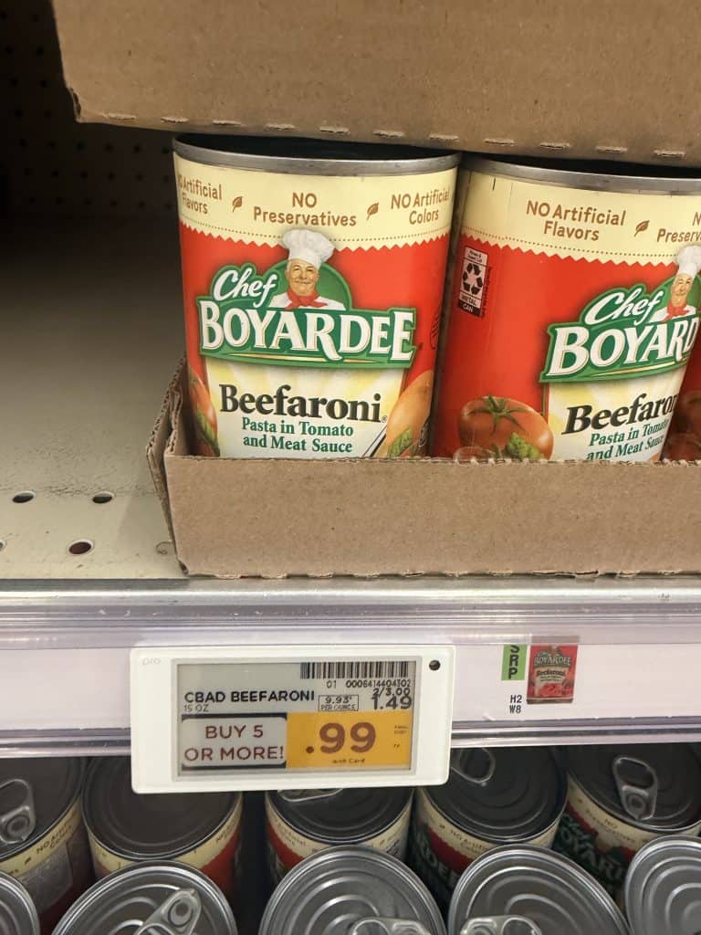 Chef Boyardee Kroger Shelf Image