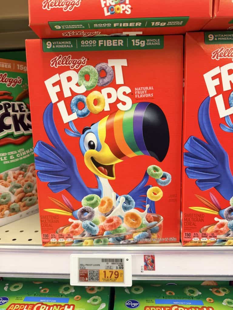 Kellogg's Cereal Kroger Shelf Image