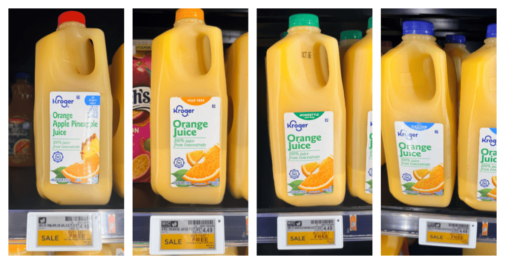 Kroger Orange Juice Shelf Image