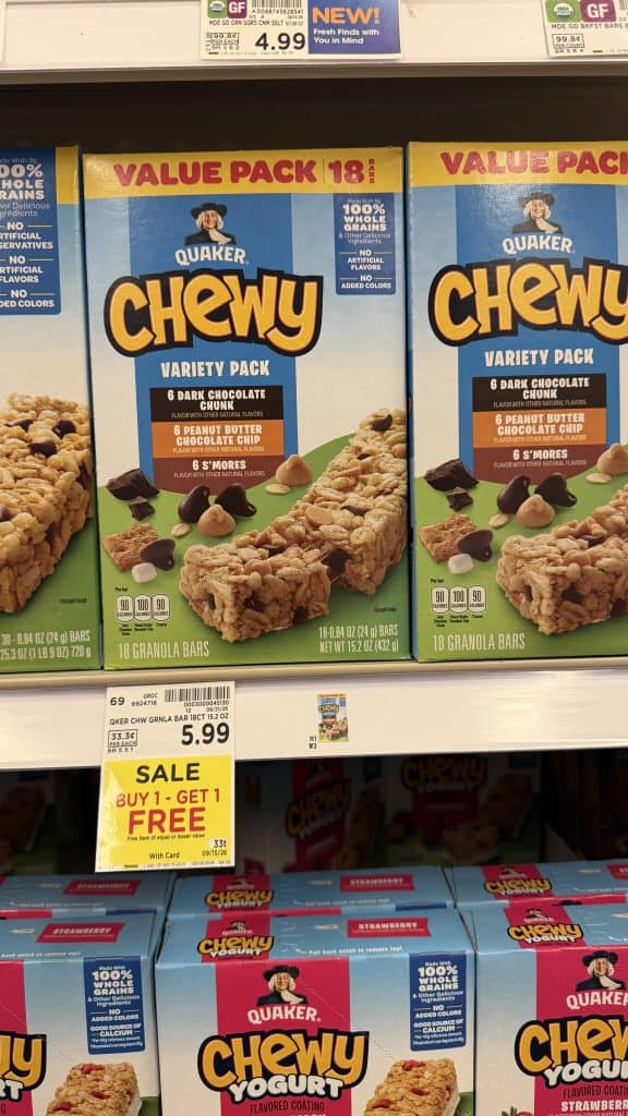 Quaker Chewy Bars Kroger Shelf Image