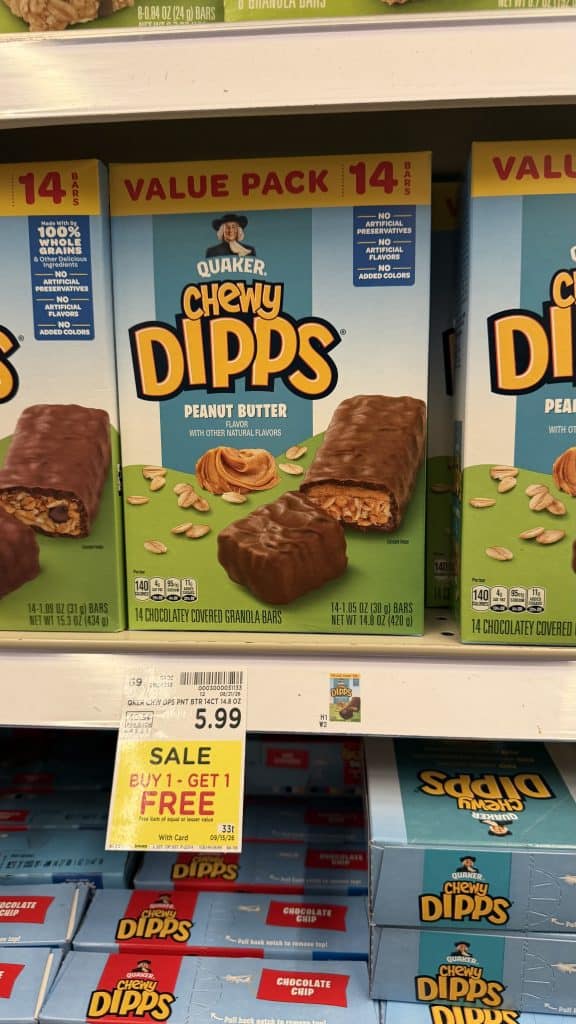 Quaker Chewy Bars Kroger Shelf Image