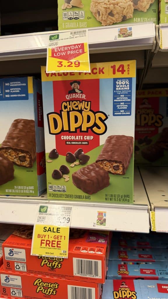 Quaker Chewy Bars Kroger Shelf Image