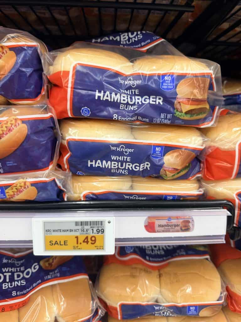 Kroger Hot Dog and Hamburger Buns Shelf Image