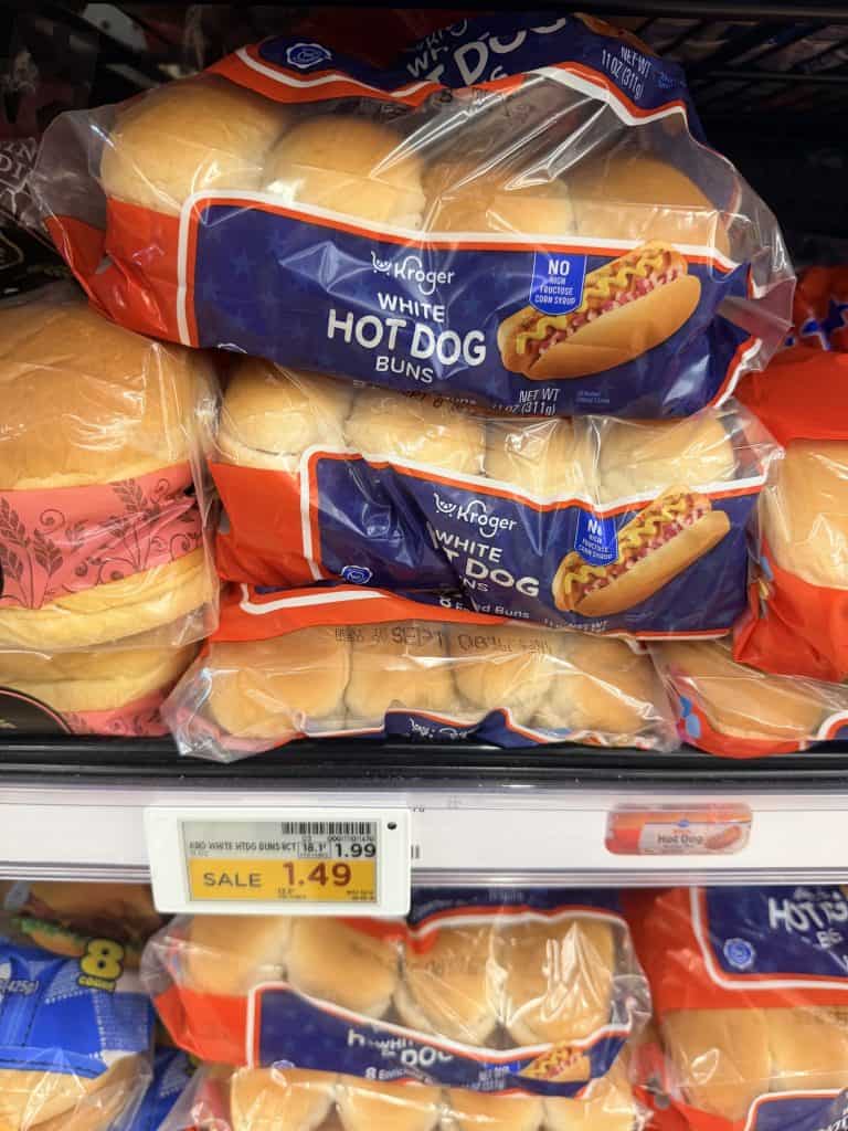 Kroger Hot Dog and Hamburger Buns Shelf Image
