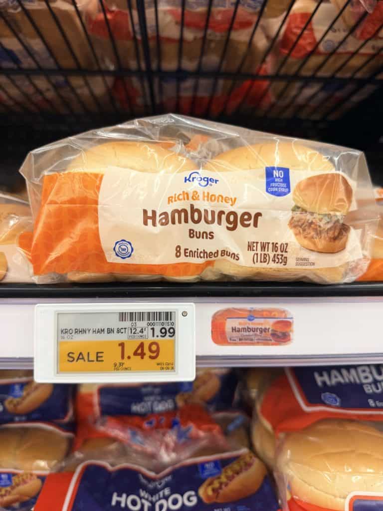 Kroger Hot Dog and Hamburger Buns Shelf Image