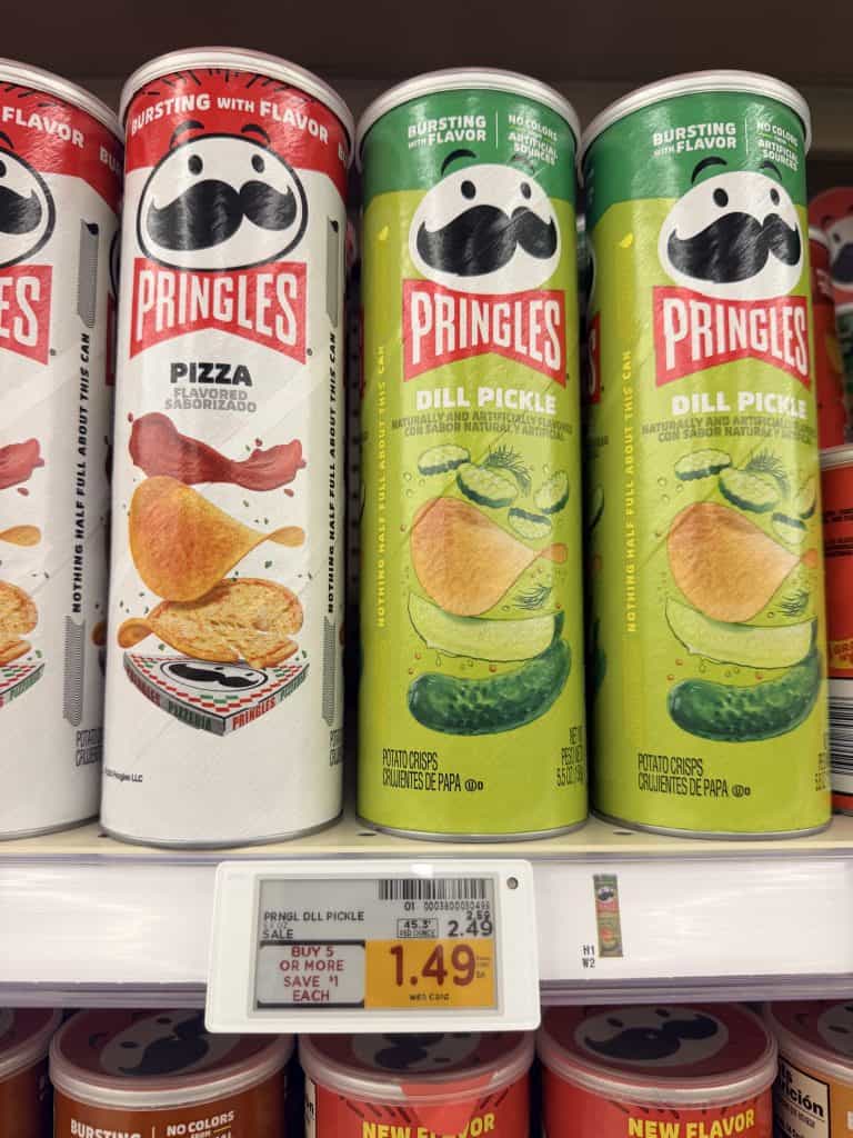 Pringles Kroger shelf image
