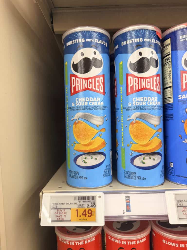 Pringles Kroger shelf image