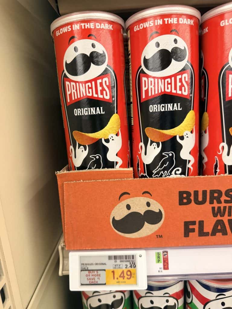 Pringles Kroger shelf image