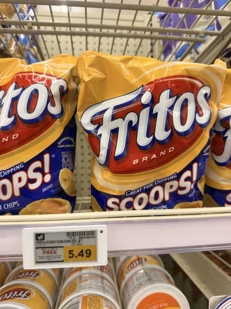 Fritos, Lay's Kettle and Doritos Kroger Shelf Image
