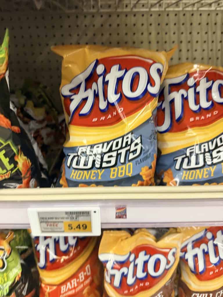 Fritos, Lay's Kettle and Doritos Kroger Shelf Image