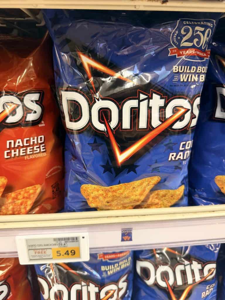 Fritos, Lay's Kettle and Doritos Kroger Shelf Image