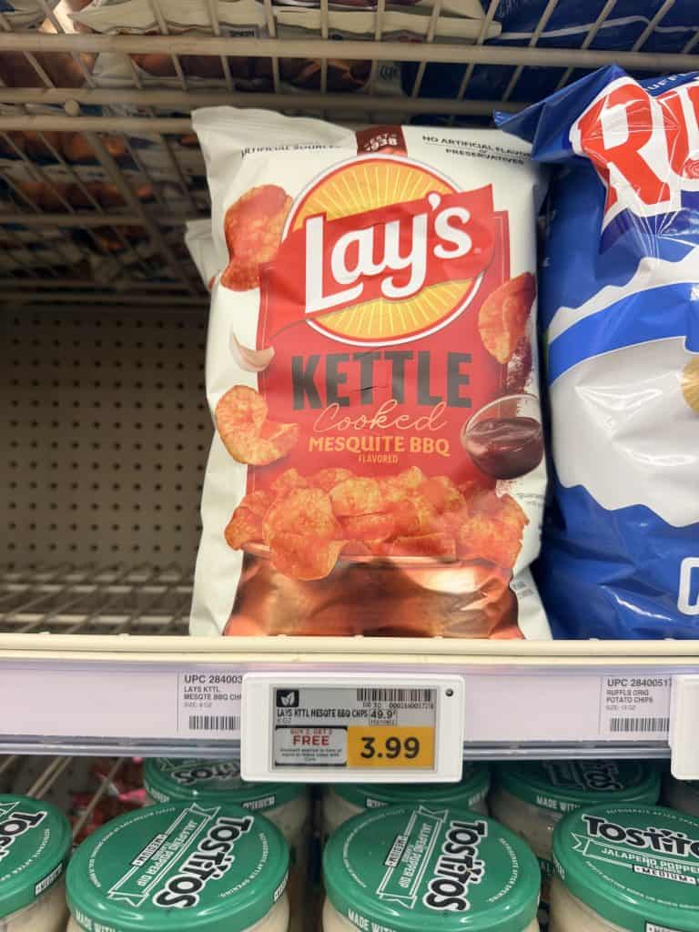 Fritos, Lay's Kettle and Doritos Kroger Shelf Image