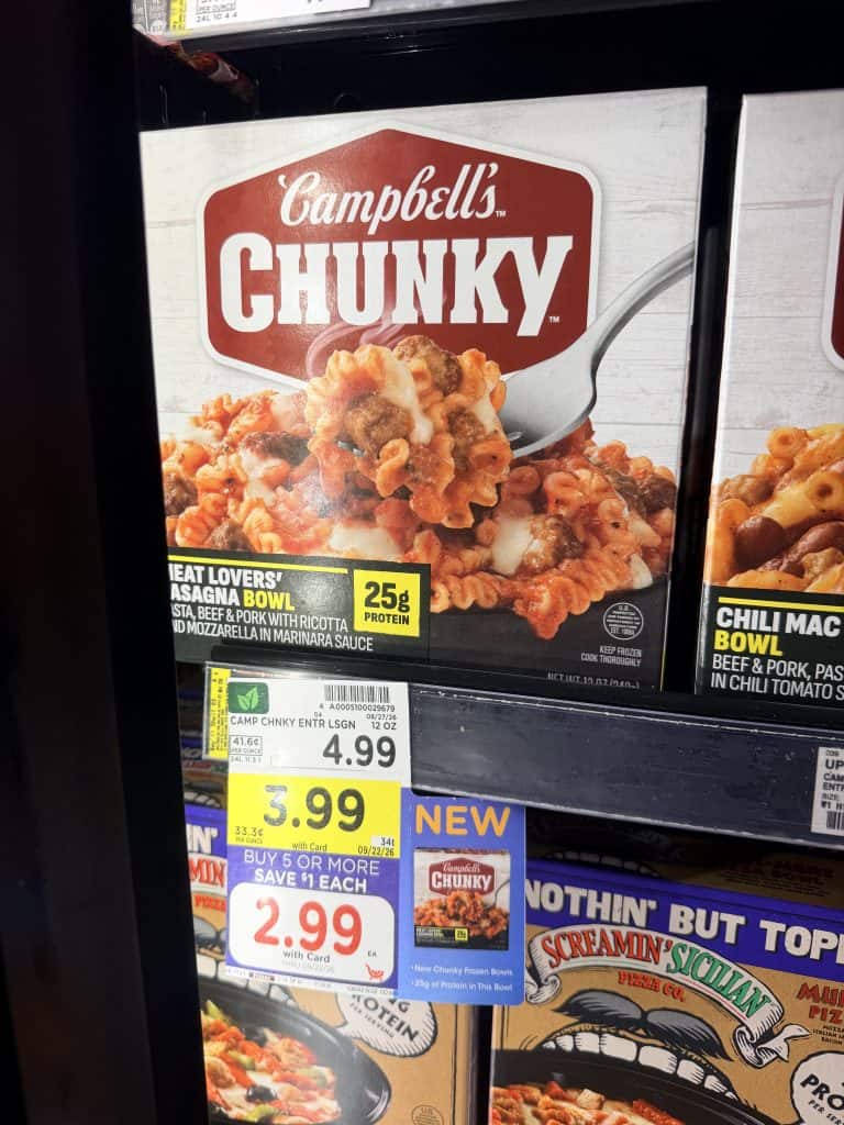 Campbell's Chunky Frozen Meals Kroger Shelf image