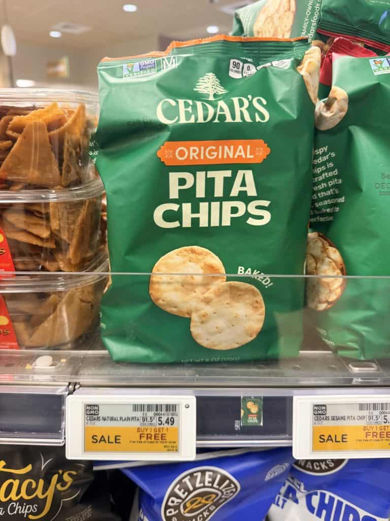 Cedar's Pita Chips Kroger Shelf Image