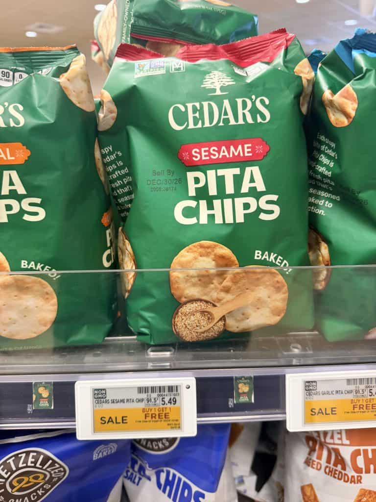 Cedar's Pita Chips Kroger Shelf Image