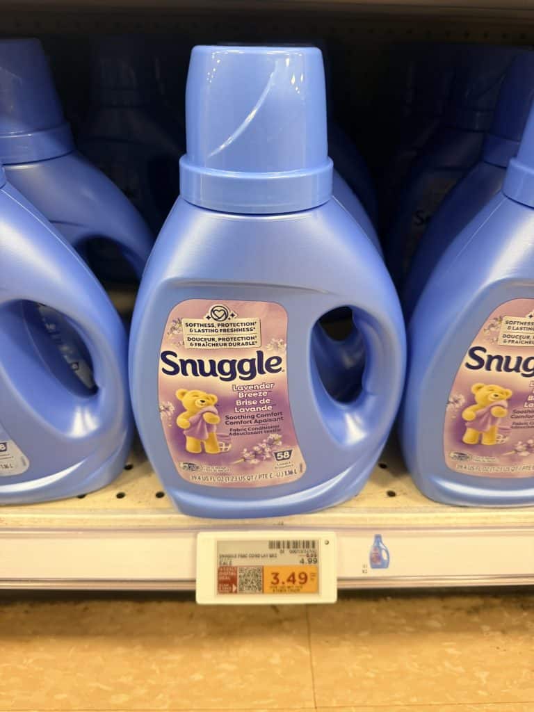 Snuggle Fabric Softener and Dryer Sheets Kroger Shelf Image